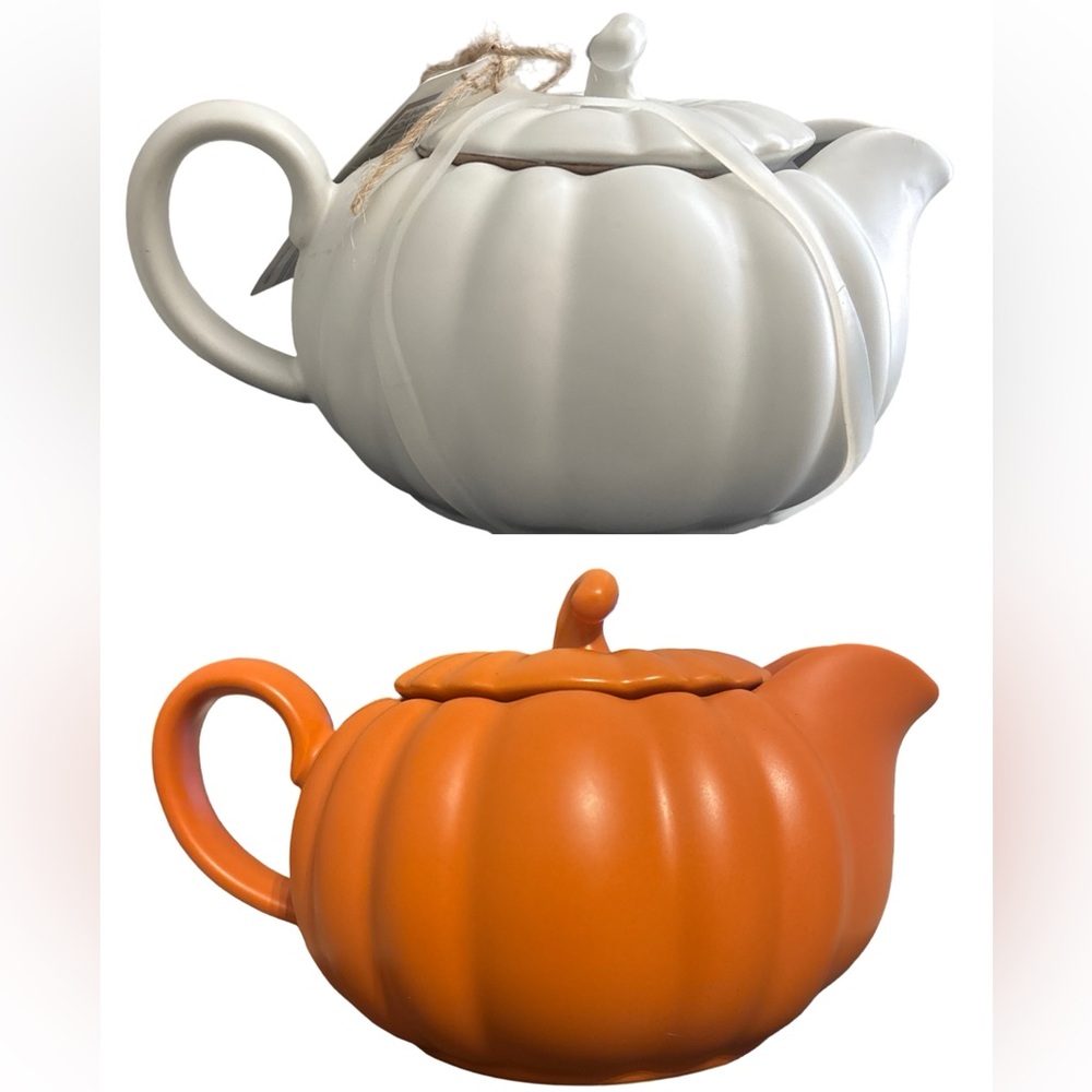 Crofton White Orange Pumpkin Gravy Boat Holiday Meal Serving  Sauce Dish Dish